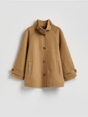 Płaszcze damskie - Reserved - Płaszcz handmade z wełną - beżowy - miniaturka - grafika 1