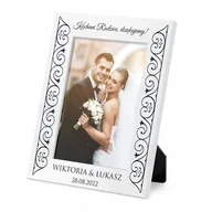 Ramki na zdjęcia - Ramka na zdjęcia biała z nadrukiem dla rodziców jako podziękowanie śl - miniaturka - grafika 1