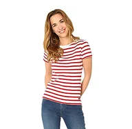 Koszulki i topy damskie - Armor Lux Damska koszulka Morgat, Wielokolorowa (blanc/Braise 320), 30 - miniaturka - grafika 1