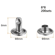 Rękodzieło - TEMU 400szt. (200 zestawów) srebrnych podwójnych nitów rurowych - żelazne do rzemiosła skórzanego, portfeli, torebek, butów, pasków, projektów - miniaturka - grafika 1