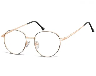 Okulary Oprawki owalne Lenonki optyczne 912B złoto - czarne - Okulary korekcyjne, oprawki, szkła - miniaturka - grafika 1