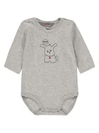 Body dla niemowląt - Niemowlęce body z nadrukiem pieska szare Kanz r.68 - miniaturka - grafika 1