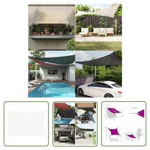 The Living Store Żagiel przeciwsłoneczny - 160 g/m² - biały - 3 -5x4 -5 m - HDPE - Żagiel Ogrodowy - Parasole ogrodowe - miniaturka - grafika 1