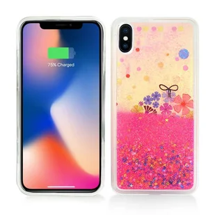 Zizo Liquid Glitter Star Case Etui iPhone X (Spring Flowers) - Etui i futerały do telefonów - miniaturka - grafika 2