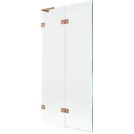 Parawany nawannowe - Mexen Lunar L parawan nawannowy 2-skrzydłowy lewy 90 x 150 cm, transparent, miedź szczotkowana - 897L-090-100-65-00-L - miniaturka - grafika 1