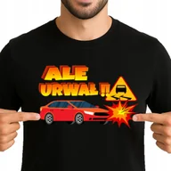 Koszulki męskie - ŚMIESZNA KOSZULKA MĘSKA ALE URWAŁ MEMY HIT INTERNETU JAKOŚĆ M 3510 CZARNA - miniaturka - grafika 1