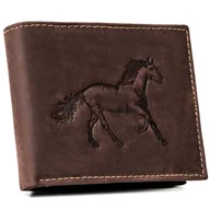 Portfele - Ciemnobrązowy poziomy portfel męski ALWAYS WILD duży pojemny na karty gotówkę i dokumenty nubukowa skóra naturalna ochrona RFID STOP - miniaturka - grafika 1