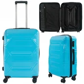 Walizki - ŚREDNIA WALIZKA PODRÓŻNA XL 63 L ABS BAGAŻ na KÓŁKACH Lekka Twarda Samolot - miniaturka - grafika 1