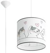 Lampy sufitowe - Dziecięca lampa wisząca z motywem kotków - 3X grafit połysk A584 L1-R03 - miniaturka - grafika 1