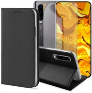 Etui i futerały do telefonów - Etui z Klapką Do Huawei P30 Czarne, Zamykane, Magnetyczne, Kabura Szkło - miniaturka - grafika 1