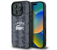 Etui i futerały do telefonów - Lacoste Monogram Vintage Logo MagSafe do iPhone 16 Pro Granatowy - miniaturka - grafika 1