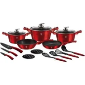 Zestawy garnków i patelni - Berlinger Haus Zestaw garnków BH/6162 17 elementów) Czerwony - miniaturka - grafika 1
