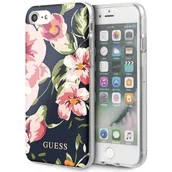 Etui do tabletów - Guess Flower Shiny Collection N3 etui na iPhone SE 2020 / 8 / 7 (granat) GUHCI8PCUTRFL03 - miniaturka - grafika 1