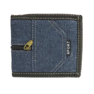 Portfel Młodzieżowy Sportowy Jeans Granatowy Dh-316 - Portfele - miniaturka - grafika 1