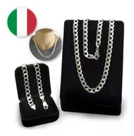 Bransoletki - Pełny ŁAŃCUSZEK Srebrny Męski ŁAŃCUCH 5mm/60cm Pancerka SREBRO 925 WŁOSKI - miniaturka - grafika 1