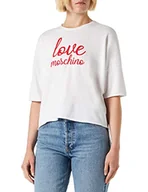 Koszulki i topy damskie - Love Moschino Damski top oversize, z krótkim rękawem, biały (Optical White), 38 (DE), optical white, 38 - miniaturka - grafika 1