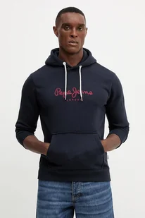 Pepe Jeans bluza męska kolor granatowy z kapturem z aplikacją PM5800009 - Bluzy męskie - miniaturka - grafika 1