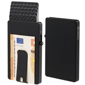 Etui na dokumenty i karty - Aluminiowy portfel na karty z klipsem na banknoty (czarny) - miniaturka - grafika 1