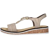 Sandały damskie - Rieker Sandały damskie V3662, beżowy, 38 EU - miniaturka - grafika 1