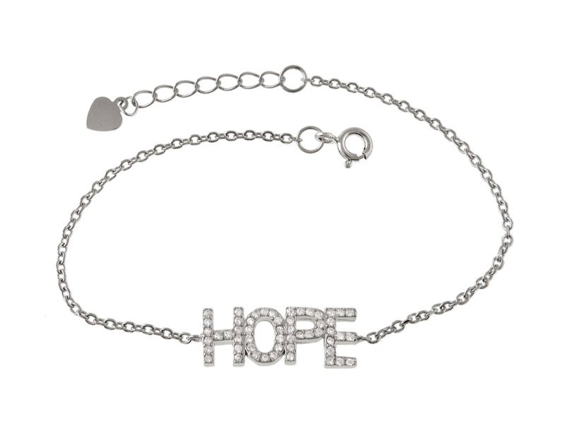 BTANSOLETA SREBRNA Z NAPISEM HOPE b0872 - 2,4g.