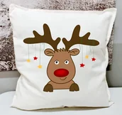 Poduszki dekoracyjne - Poduszka świąteczna z reniferem - miniaturka - grafika 1