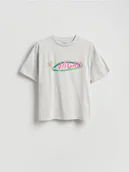Koszulki dla chłopców - Reserved - T-shirt z nadrukiem - jasnoszary - miniaturka - grafika 1