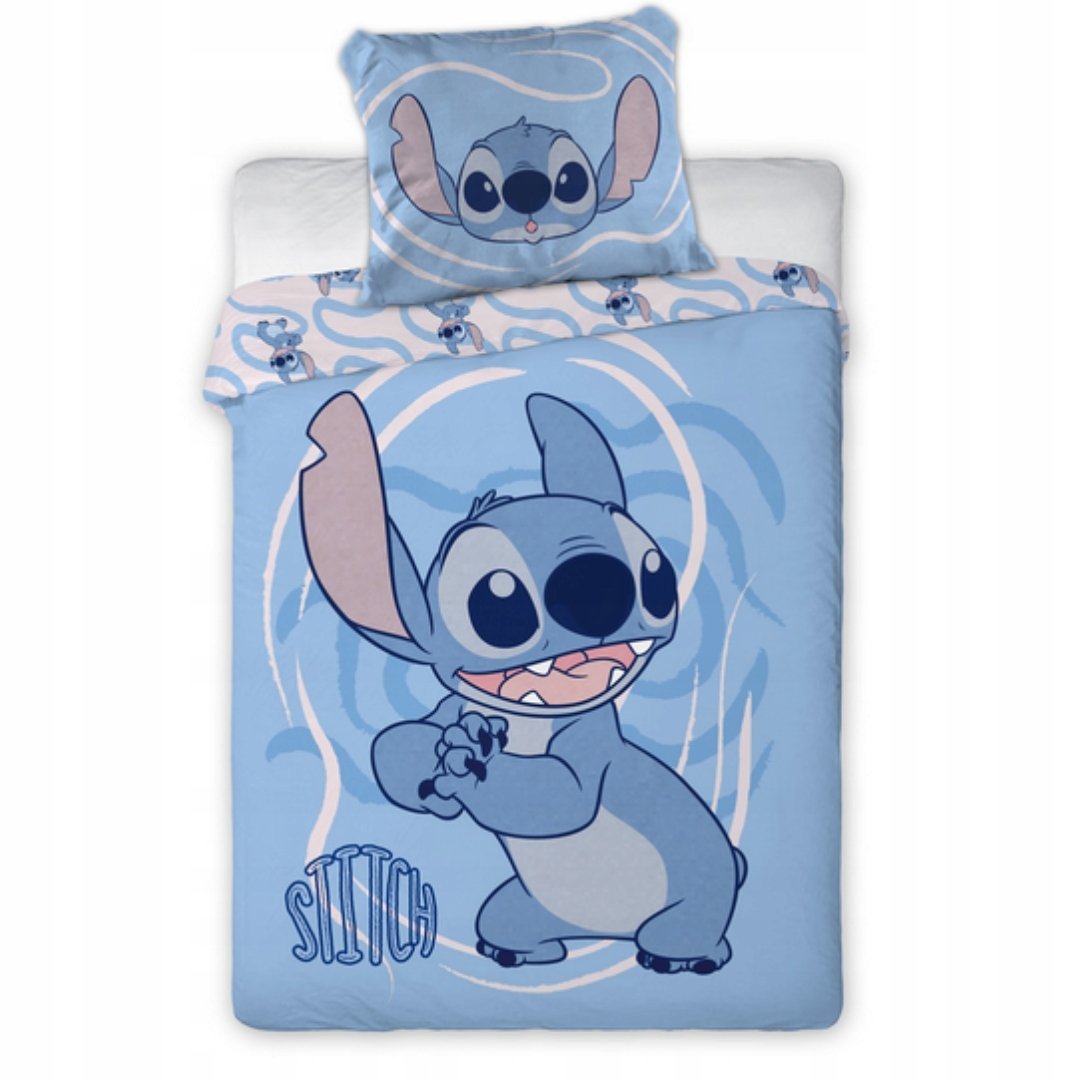 Stitch pościel dziecięca bawełniana 100% niebieska komplet 100x135