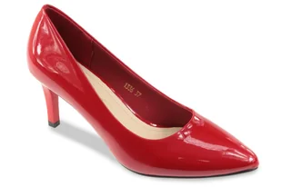 Półbuty damskie Sergio Leone 1336 czerwony pat pu - Czółenka - miniaturka - grafika 1