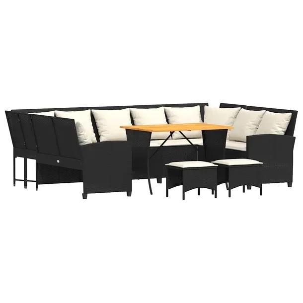 Zestaw Wypoczynkowy z Rattanu PE, Sofa 288x181x87,5cm, Stół 105x75x72cm,