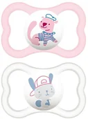 Smoczki uspokajające - Smoczki dla dzieci Mam Baby Dummy Air 6+ Silicone Pink 2 szt - miniaturka - grafika 1