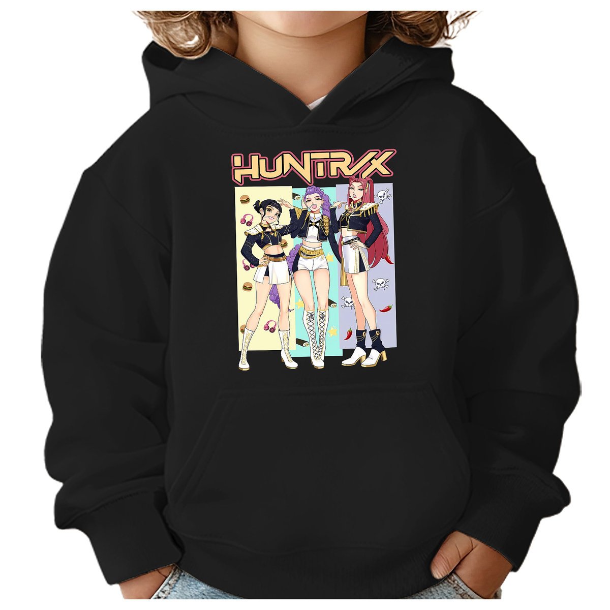 BLUZA DZIECIĘCA KPOP DEMON HUNTERS HUNTRIX 146-152 Z KAPTUREM BAWEŁNIANA