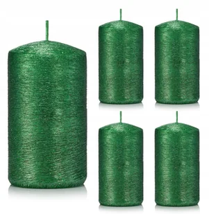 Świece ozdobne zielone walec kokon 10/6 zestaw 5 - Świece - miniaturka - grafika 1
