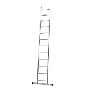 DRABEST Drabina przystawna aluminiowa 12 stopniowa BASIC tłoczona 150 kg - Drabiny - miniaturka - grafika 1