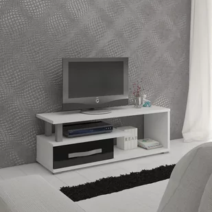 Szafka RTV ANG-12 Angel MebloCross Biały Mat / Czarny Połysk - Szafki RTV - miniaturka - grafika 1