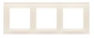 Klawisze i ramki - Kontakt Simon Ramka potrójna Nature Simon 55 - szkło mrożone kremowe - miniaturka - grafika 1