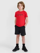 Spodnie i spodenki dla chłopców - 4F Spodenki sportowe szybkoschnące chłopięce - czarne 122/128 (6-8 lat) - miniaturka - grafika 1