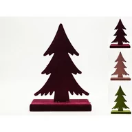 Ozdoby bożonarodzeniowe - Figurka drewniana flokowana Choinka 26 cm - miniaturka - grafika 1