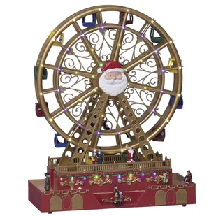 Miasteczko bożonarodzeniowe, scenka świąteczna z młyńskim kołem - Ozdoby bożonarodzeniowe - miniaturka - grafika 1