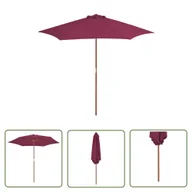 Parasole ogrodowe - The Living Store Parasol ogrodowy na drewnianym słupku - 270 cm - bordowy - Parasol - miniaturka - grafika 1