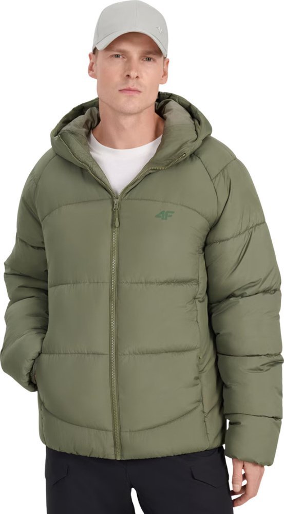 Kurtka męska 4f Kurtka puchowa męska 4F M0708 khaki 4FRAW25TDJAM0708 43S XL