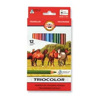 Przybory szkolne - Koh-i-Nor Kredki 12 kolorów KOH-I-NOOR Triocolor cienkie (3142) KK00KH - miniaturka - grafika 1