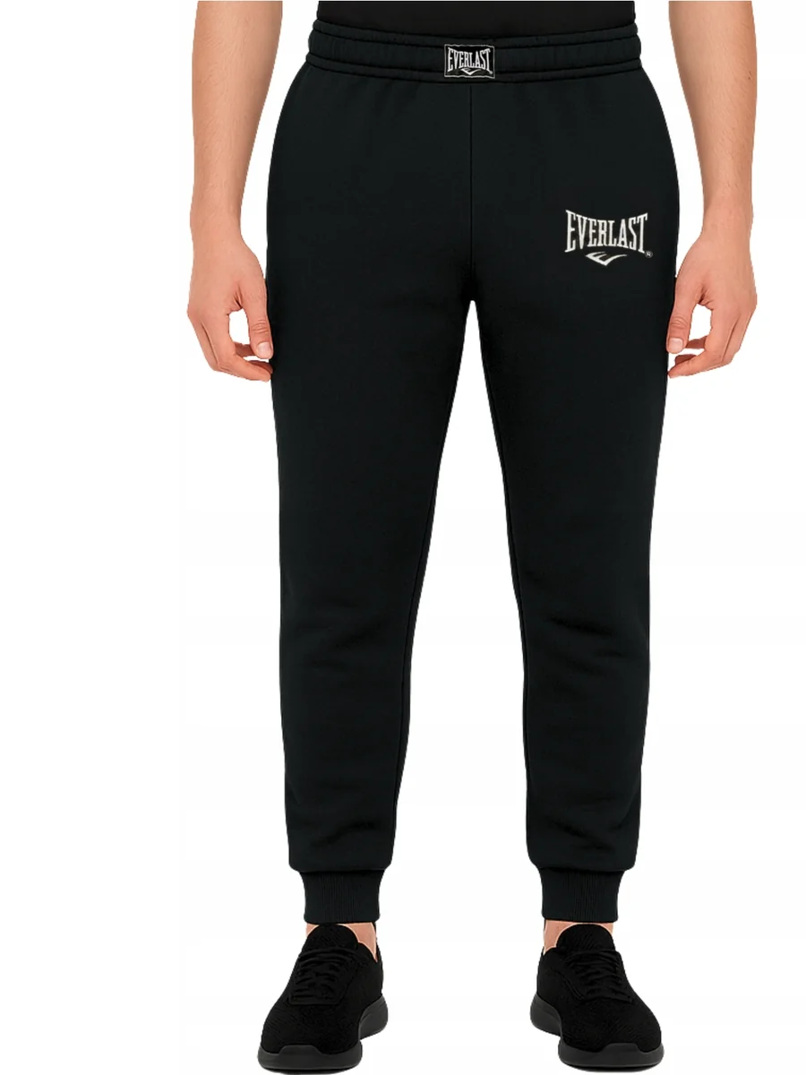 SPODNIE męskie EVERLAST sportowe SPD002-01 dresy czarne dresowe XXL
