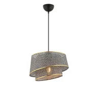 Lampy sufitowe - BARETTE Lampa wisząca 1xE27/60W/230V Szara/Złota - miniaturka - grafika 1