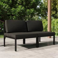 Meble ogrodowe - Lumarko 2-os. sofa ogrodowa z poduszkami, aluminium, antracytowa - miniaturka - grafika 1