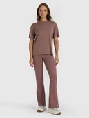 Koszulki i topy damskie - T-shirt oversize z modalem damski 4F 4FRAW25TTSHF3408-82S Brązowy S - miniaturka - grafika 1