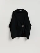 Swetry damskie - Reserved - Sweter ponczo - czarny - miniaturka - grafika 1