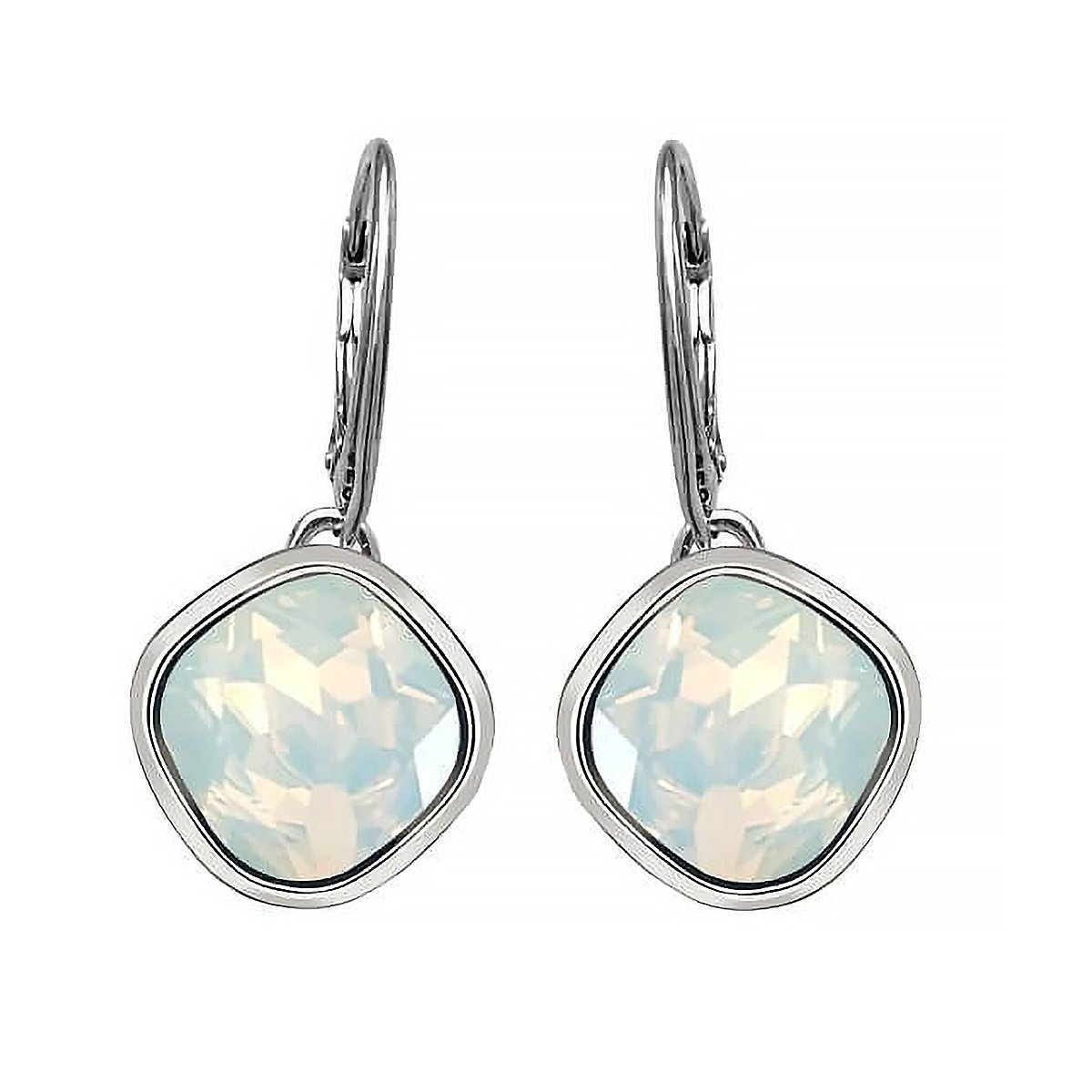 Kolczyki Srebrne pr925 Eleganckie Kolczyki z Kryształem White Opal dla Niej