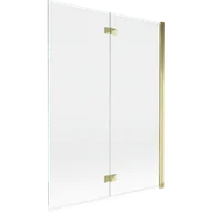 Parawany nawannowe - Mexen Mist parawan nawannowy 2-skrzydłowy prawy 130 x 150 cm, transparent, złoty - 8A9-130-002-50-00-P - miniaturka - grafika 1