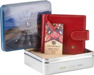 Portfele - Peterson Cienki skórzany portfel męski z zapięciem Peterson NoSize - miniaturka - grafika 1