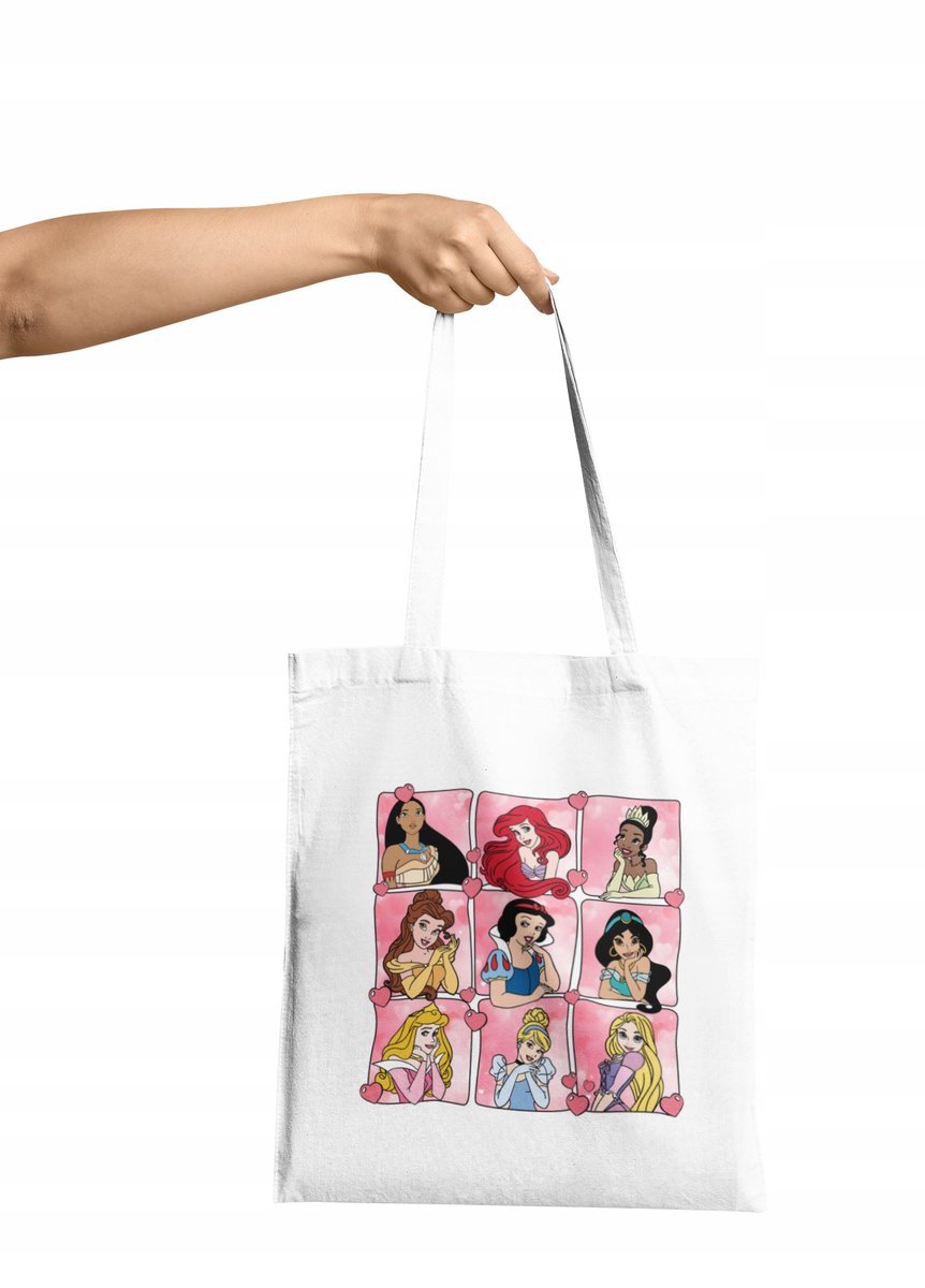 Torba Shopper Materiałowa Na Ramię Prezent Księżniczki Ariel Jasmina Wybór